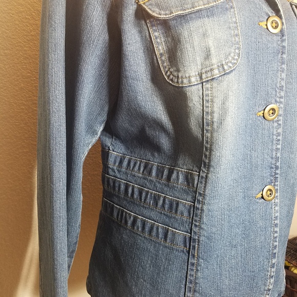 Coldwater Creek Denim Jacket Jean Blazer M - Picture 5 of 6
